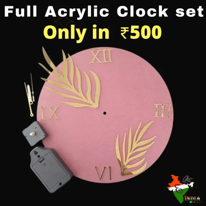 acrylic with mdf full clock set with acrylic number for resin art