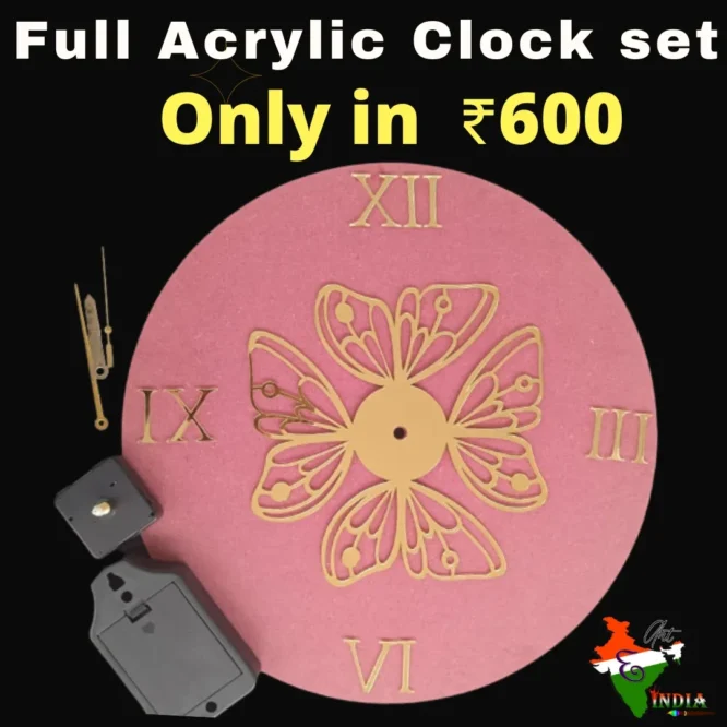 acrylic with mdf full clock set with for resin art 13.5 inches