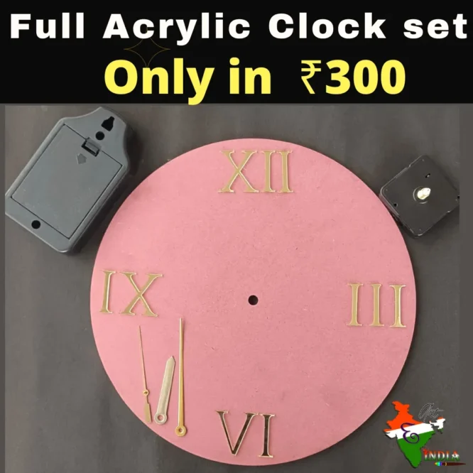 mdf full clock set with acrylic number for resin art
