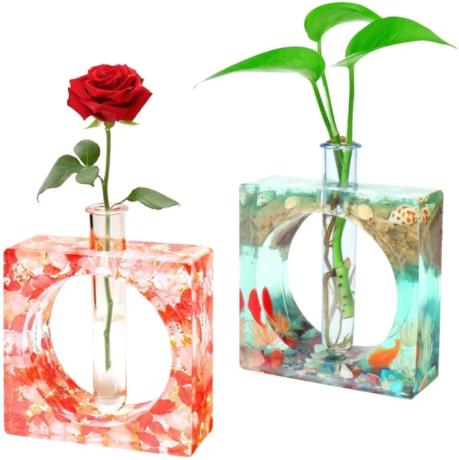 Resin Vase (Planter Vase) Silicone Molds for Resin art square