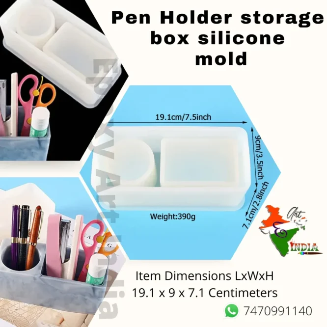 Pen Holder storage box silicone mold