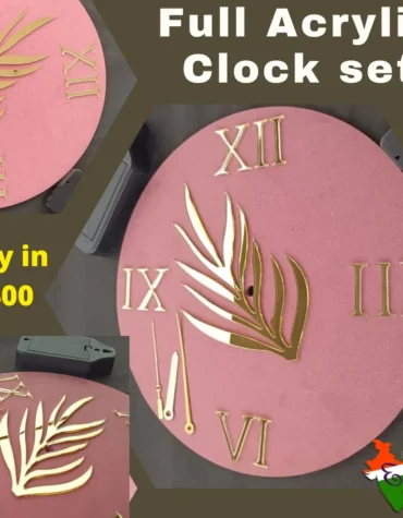 acrylic full clock set with acrylic number for resin art