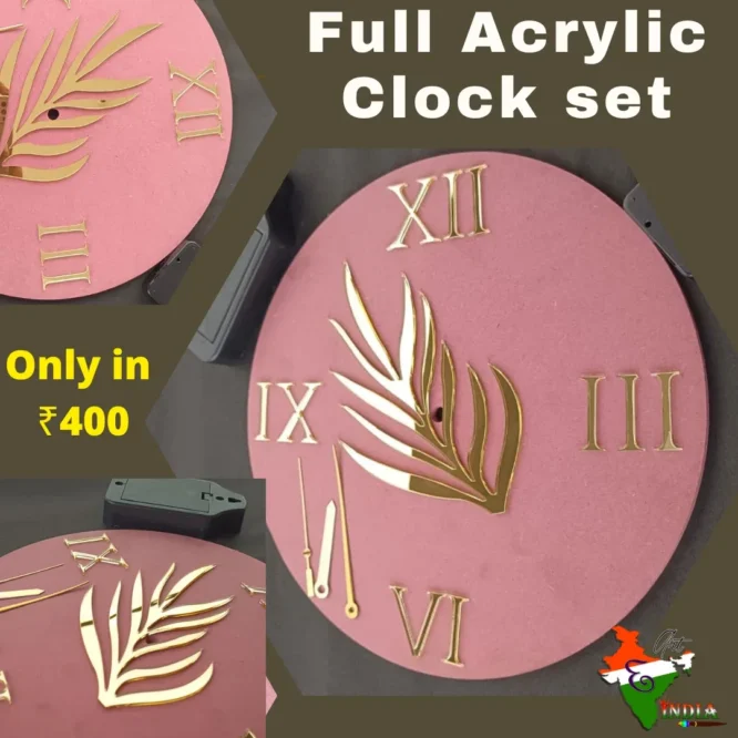 acrylic full clock set with acrylic number for resin art