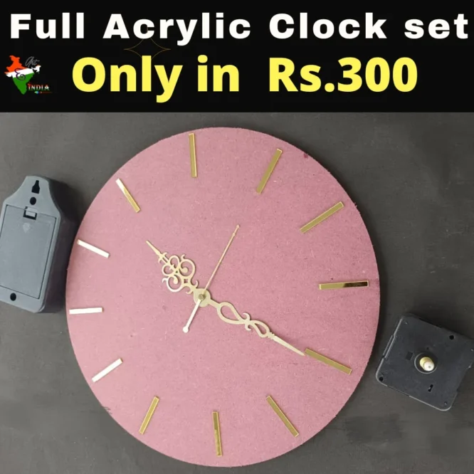 MDF full clock set with acrylic sticks for resin art