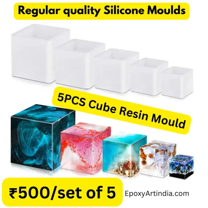 5PCS Cube Resin Silicon Mould