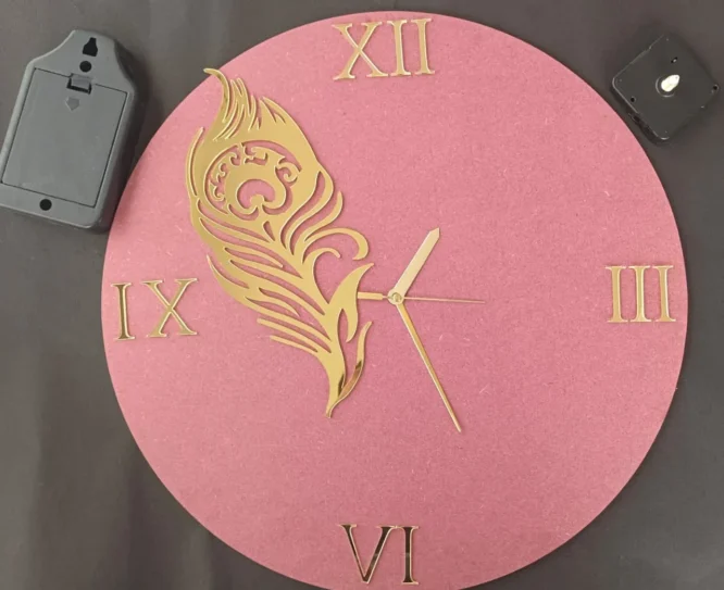 mdf full clock set with acrylic Krishna leaf number for resin art