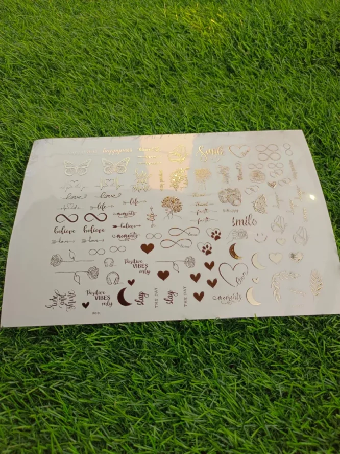 Embossed Gold Stickers sheet 0021 For Resin Art