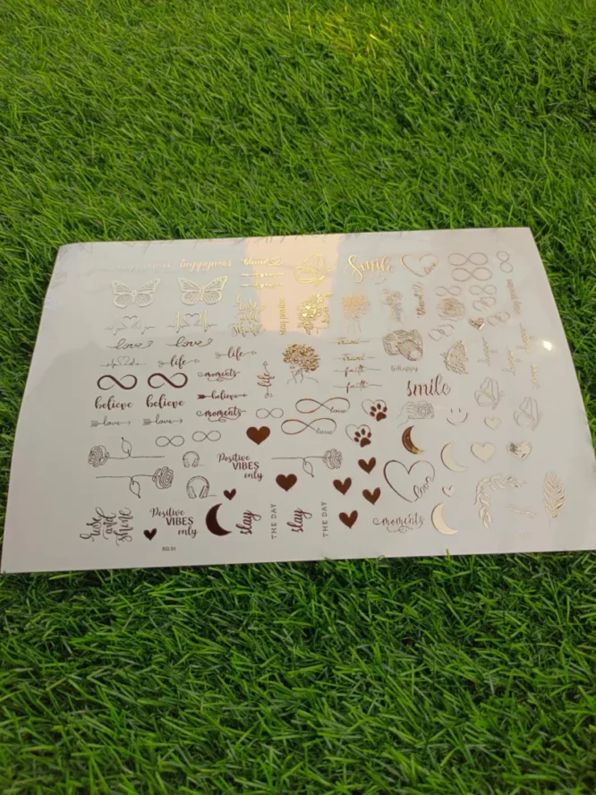 Embossed Gold Stickers sheet 0021 Book Mark Making Sheet Epoxy Art India