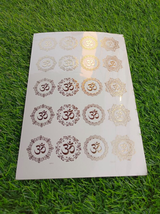 Embossed Gold Stickers sheet 0029 Epoxy Art India