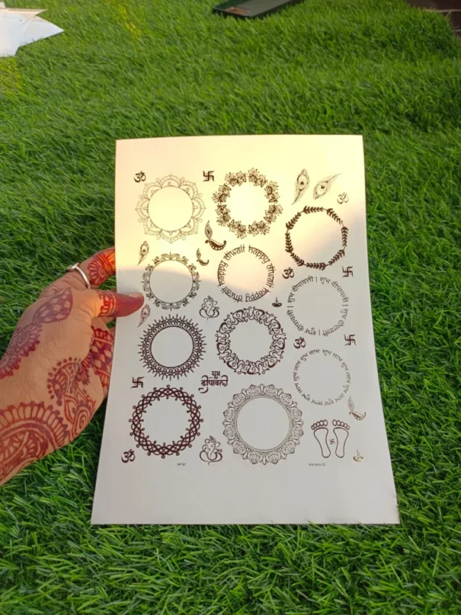 Embossed Gold Stickers sheet 0040 For Resin Art