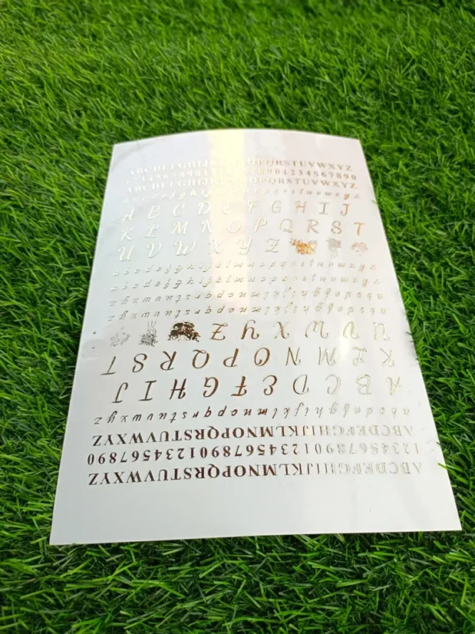 Embossed Gold Stickers sheet 0046 Capital & Small Alphabet Sticker