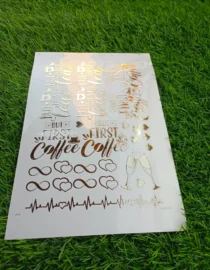 Embossed Gold Stickers sheet 0051 For Resin Art