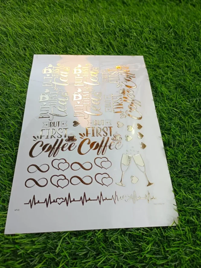 Embossed Gold Stickers sheet 0051 For Resin Art