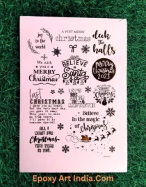 Embossed Gold Stickers sheet 107 Marry Christmas Sticker for resin art