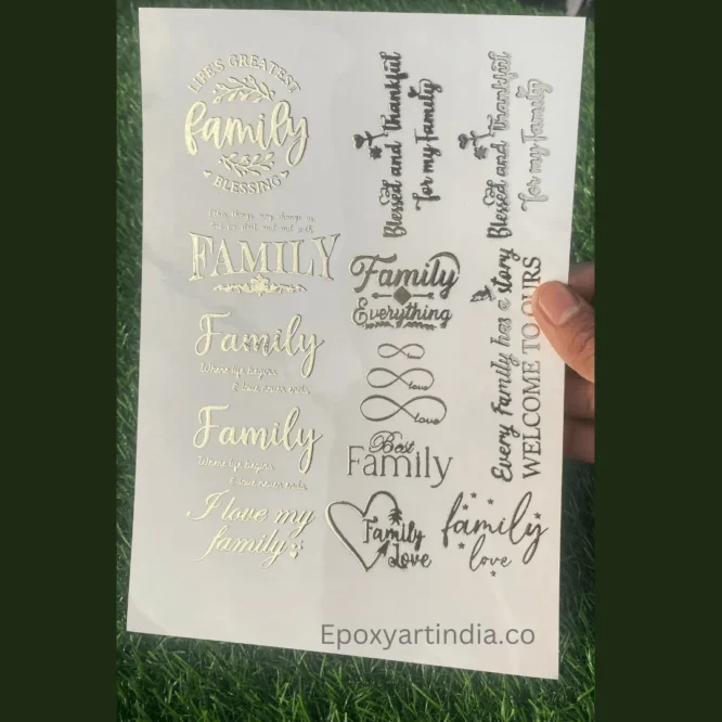 Embossed Gold Stickers for resin art sheet 202