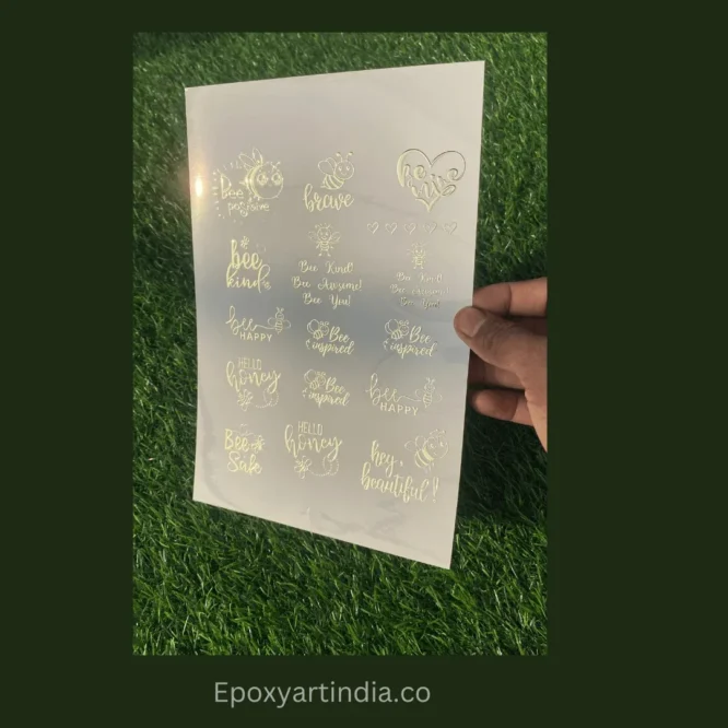 Embossed Gold Motivational quotes Stickers for resin art sheet 194