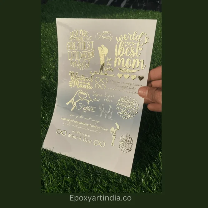 Embossed Gold Stickers for resin art sheet 206