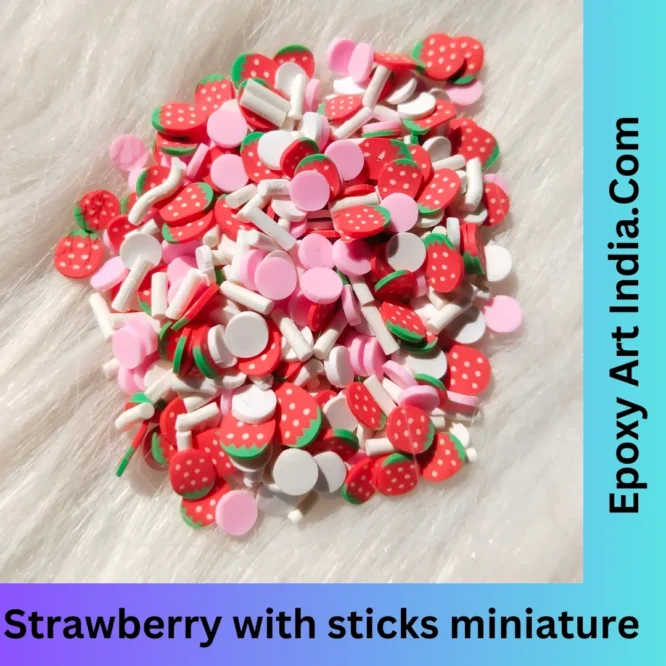 Strawberry with sticks miniature