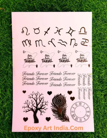 Embossed Gold Stickers sheet Attractive Tattoo Hazlet for resin art