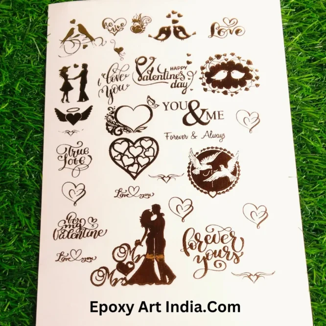 Embossed Stickers For Resin Art 214 Couple's Sticker