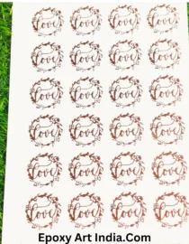 Embossed Gold Stickers sheet For Resin Art 216 Couple’s Stickers