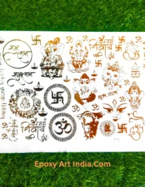 Embossed Gold Stickers sheet For Resin Art 224 Ganesh Ji Sticker