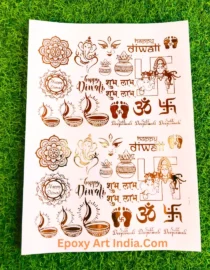 Embossed Gold Stickers sheet 232 A4 Size Happy Diwali Sticker