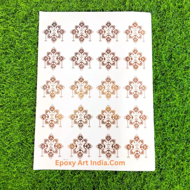 Embossed Gold Stickers sheet 234 A4 Size Happy Diwali Sticker