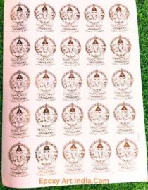 Embossed Gold Stickers sheet 243 A4 Size Ganesh Ji Sticker