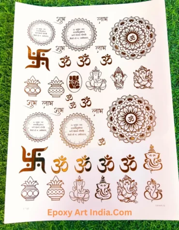 Embossed Gold Stickers sheet 245 A4 Size Diwali Sticker