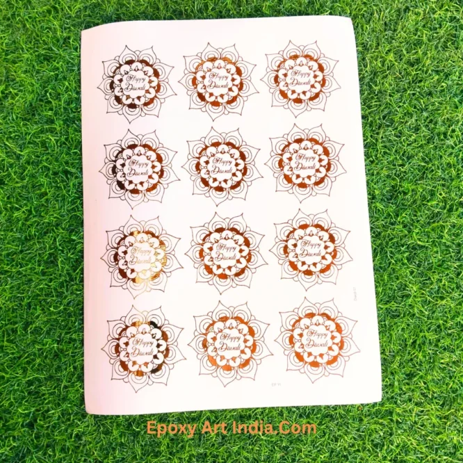 Embossed Gold Stickers sheet 246 A4 Size Happy Diwali Sticker