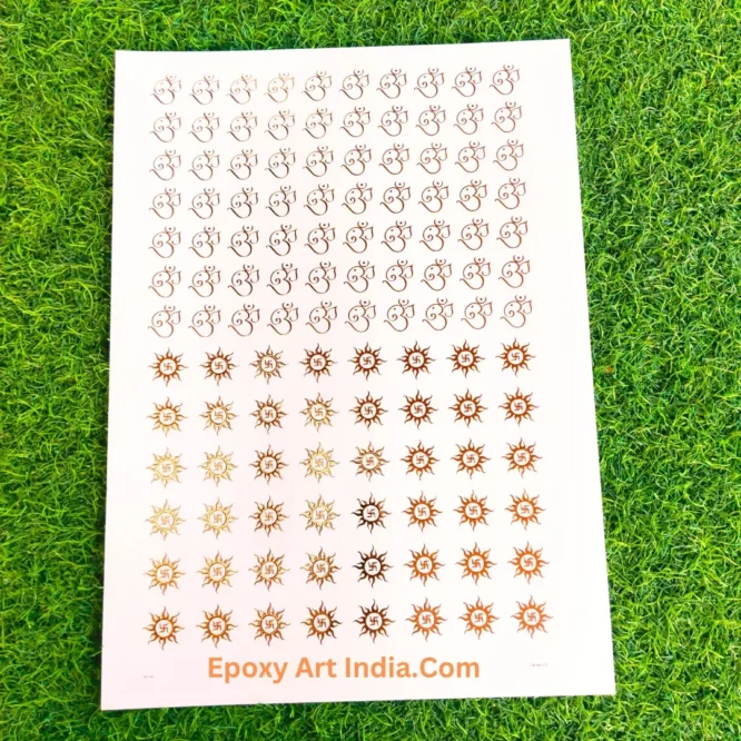 Embossed Gold Stickers sheet 249 A4 Size Ganesh Ji Sticker
