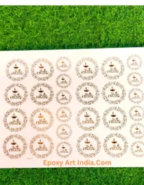 Embossed Gold Stickers sheet 259 A4 Size Happy Diwali Sticker