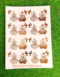 Embossed Gold Stickers sheet 260 A4 Size Ganesh Ji Laxmi Ji Sticker
