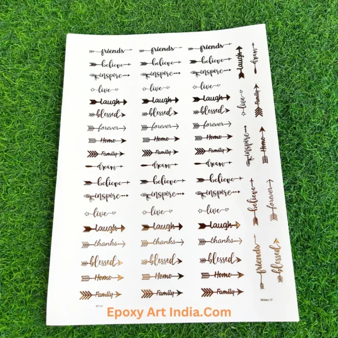 Embossed Gold Stickers sheet 266 A4 Size Book Mark Making Sticker