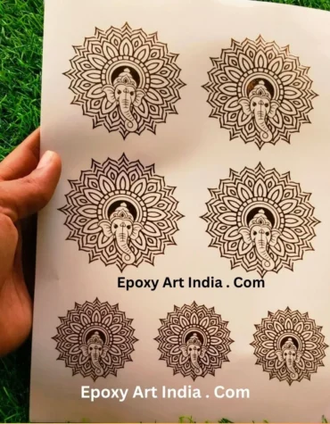 Embossed Gold Sticker Sheet For Resin Art 279 Designer Ganesh ji Sticker