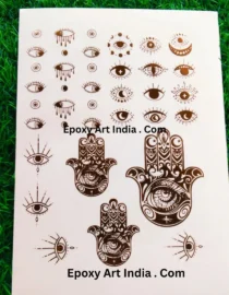 Embossed Gold Sticker Sheet For Resin Art 281 Evil Eye Sticker