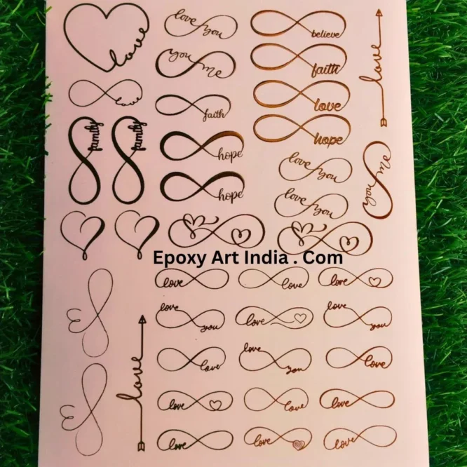 Embossed Gold Sticker For Resin Art 284 Infinity Stickers