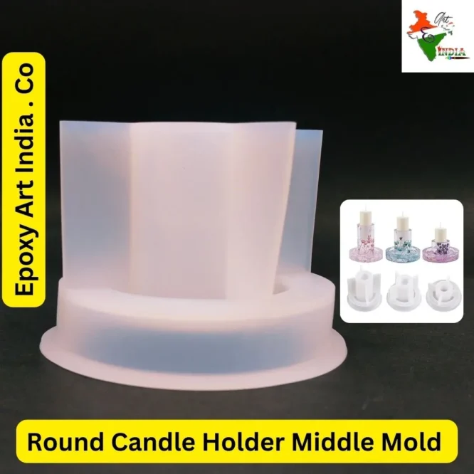 Round Candle Holder Middle Mold For Resin Art CM-028