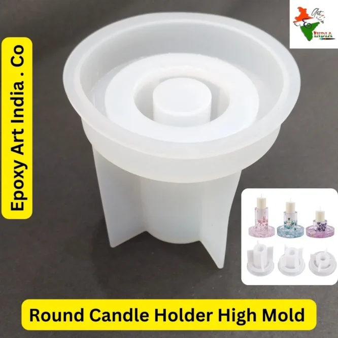Round Candle Holder High Mold For Resin Art CM-029