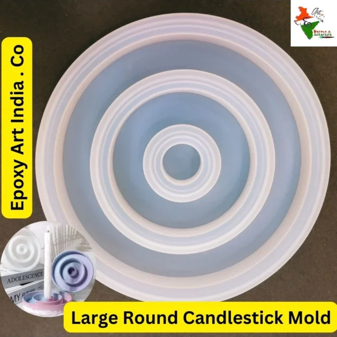 Large Round Candlestick Mold For Resin Art CM-030