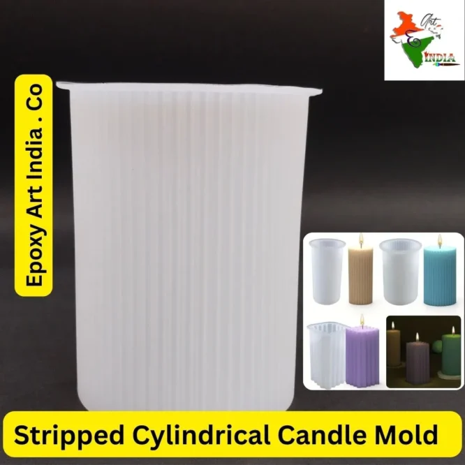 Stripped Cylindrical Candle Mold For Resin Art CM019