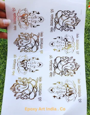 Embossed Gold Stickers for resin art sheet 279 (Ganesh ji Sticker)