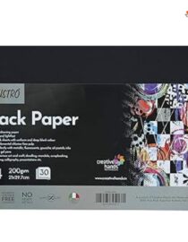 Brustro Black Paper - 200 GSM A4 (Pack of 30 Sheets)