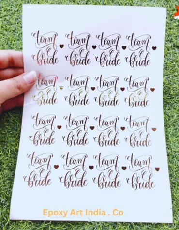 Embossed Gold Stickers for resin art sheet 287 ( Team Bride Sticker)