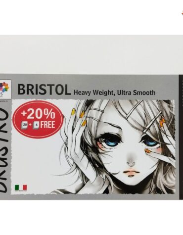 Brustro Ultra Smooth Bristol Sheets, A5 Size, 250 GSM Pack of 20 + 4 Free Sheets