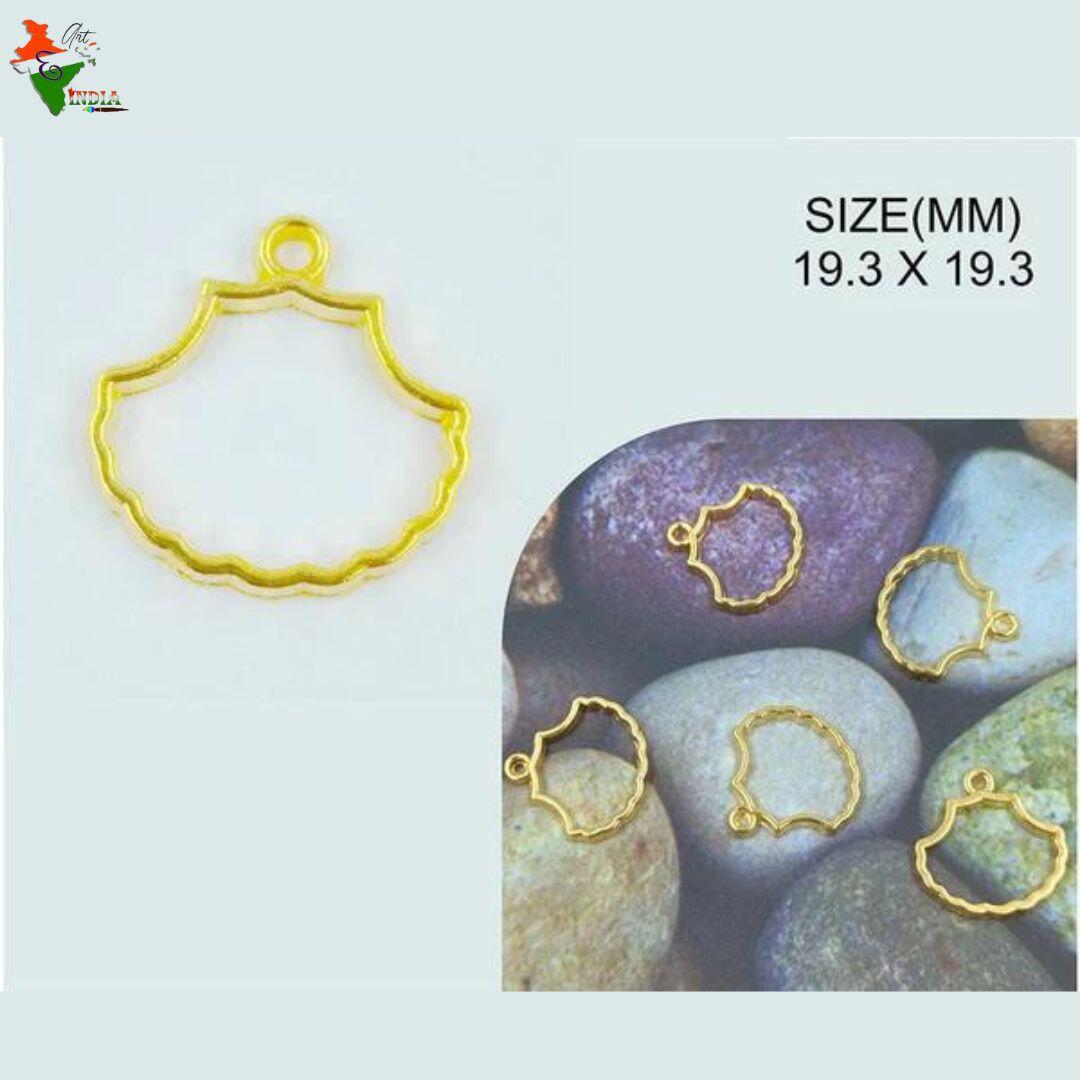 GOLD SHELL STONE PENDANT BEZELS FOR RESIN ART (SET OF 5) – Epoxy Art India